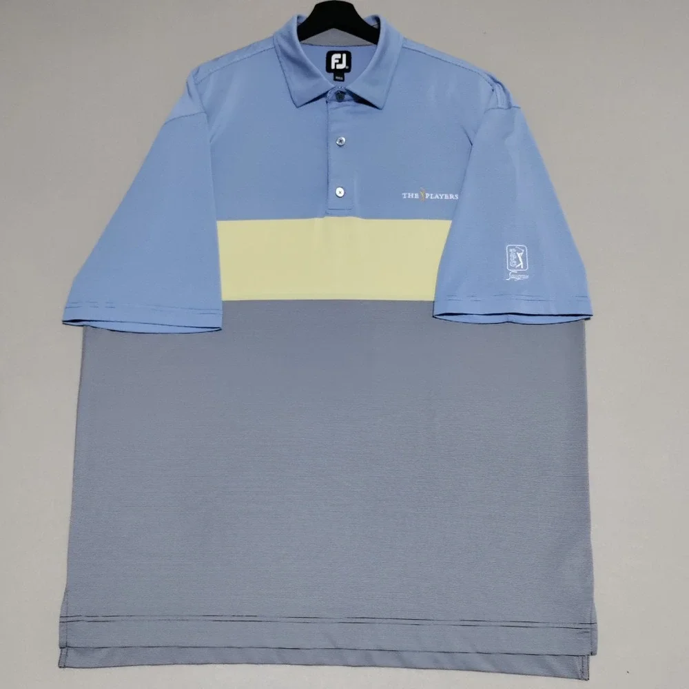 Footjoy Golf Polo The Players Men's XXL Striped Colorblock Performance Stretch - Picture 4 of 16